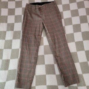 Talbots Women's Plaid Pants - Black, Red, and Tan